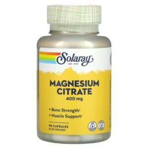 Citrato Magnesio Solaray 400 Mg x 90 Cápsulas