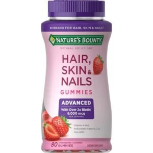 Hair Skin & Nails Gummies With x2 Biotin 6000 mcg X80 Gummies