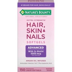 Hair Skin & Nails Softgels With x2 Biotin 5000 mcg X150 Softgels