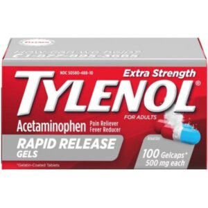 Tylenol Acetaminophen Rapid Release Gels 500mg X100 Gelcaps