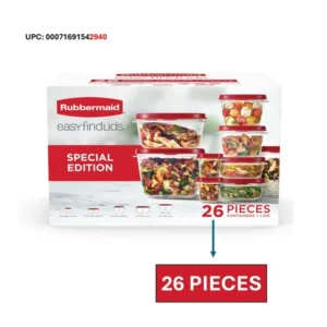 Rubbermaid Juego de Almacenamiento de Alimentos de Plástico sin Bpa de 26 Piezas