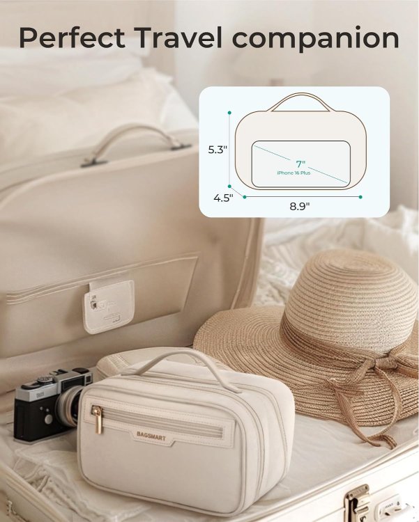 Cosmetiquera Organizadora de Viaje BAGSMART Color Beige - Image 2
