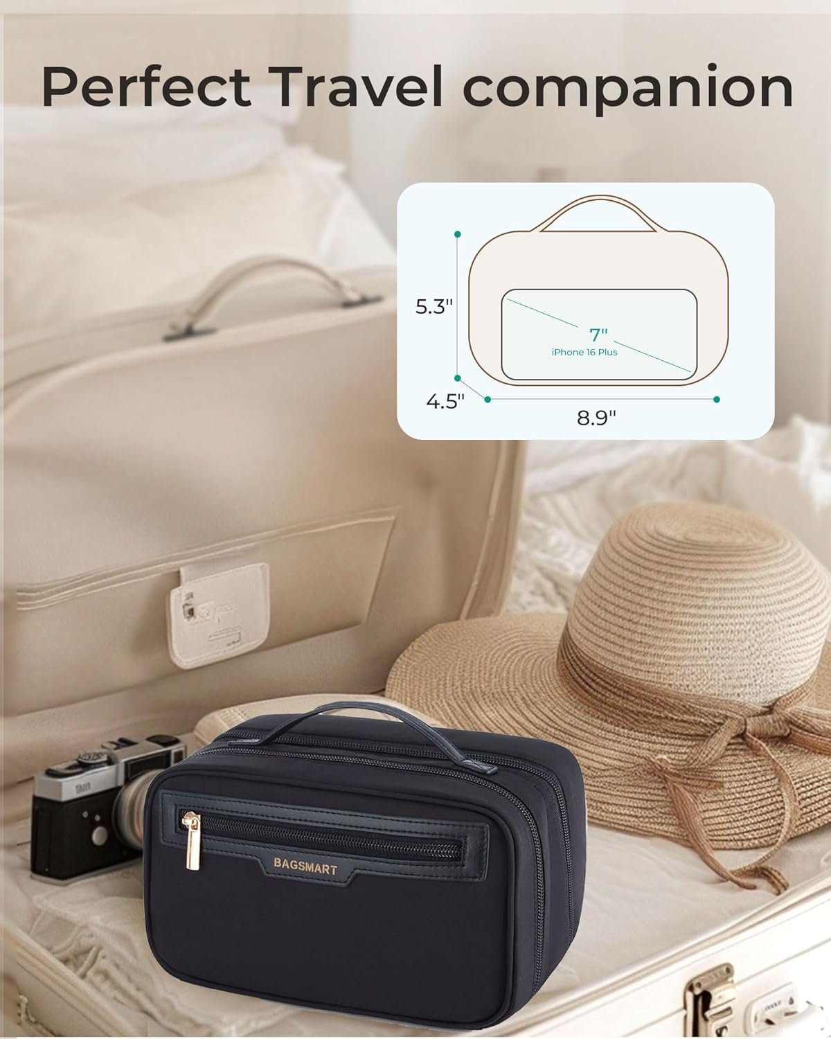 Cosmetiquera Organizadora de Viaje BAGSMART Color Negra - Image 2