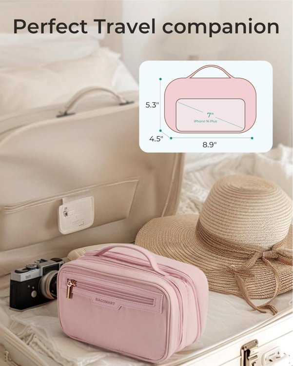 Cosmetiquera Organizadora de Viaje BAGSMART Color Rosa - Image 2